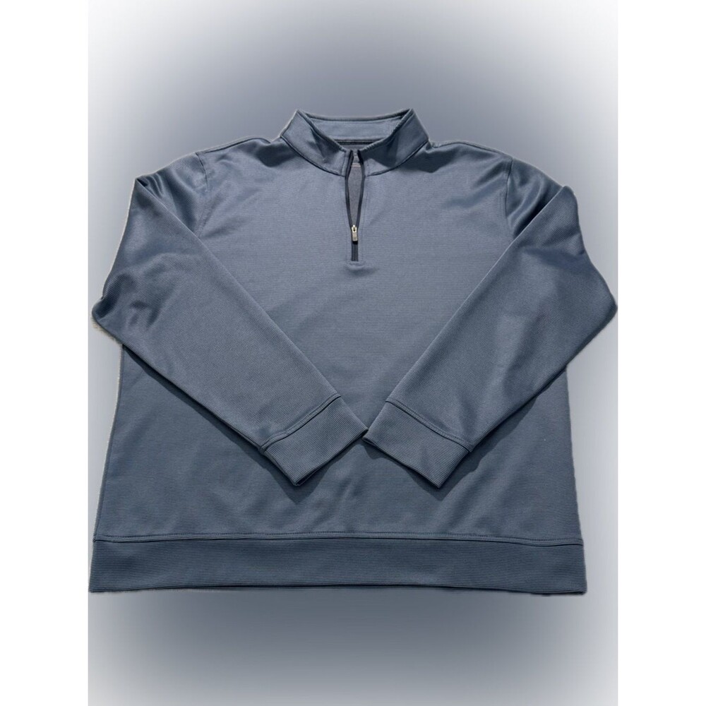 Hickey Freeman 1/4 Zip Pullover Blue Performance Stretch Large